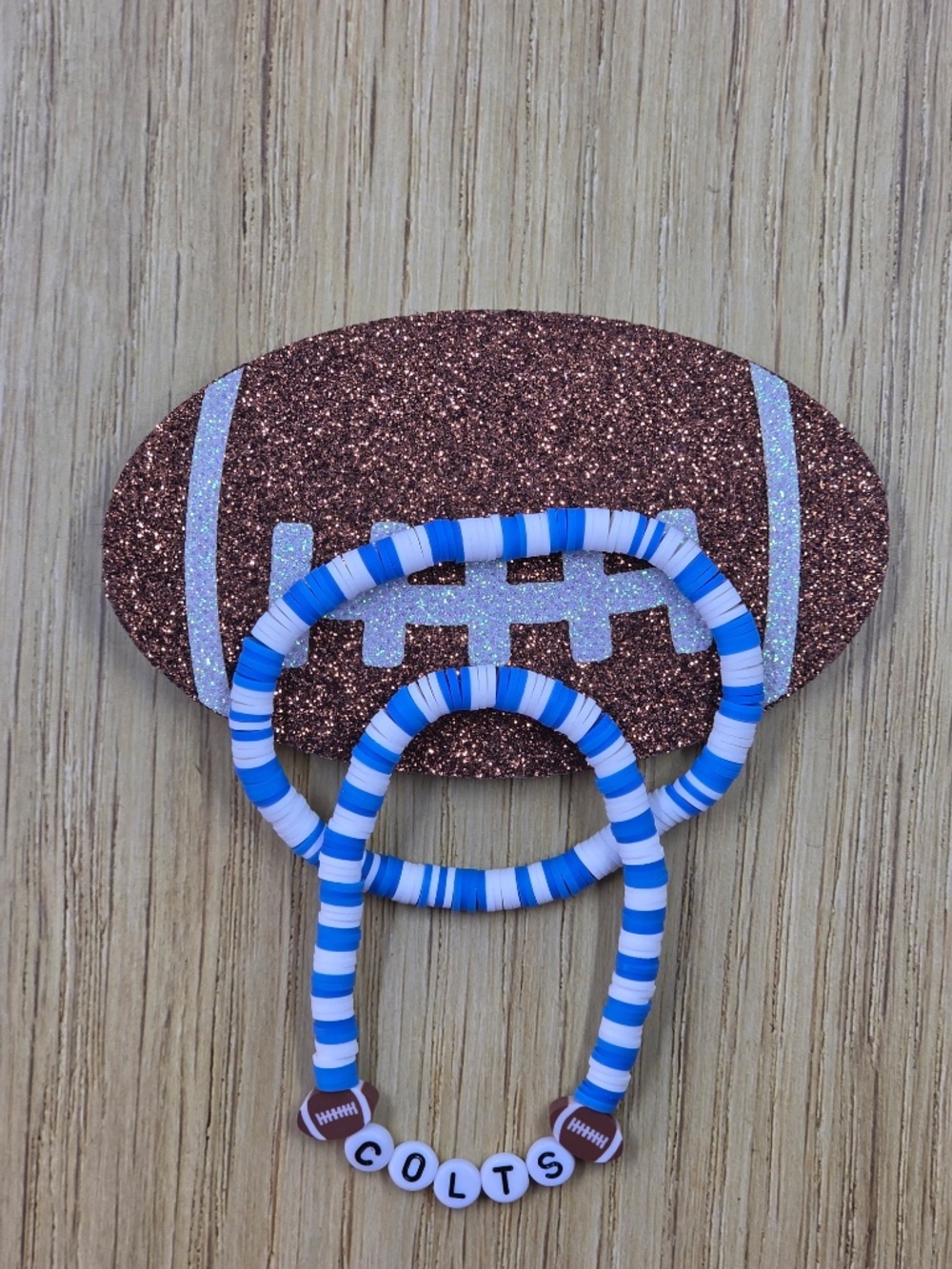 Colts Inspired Clay Bead Team Spirit Jewelry Game Day